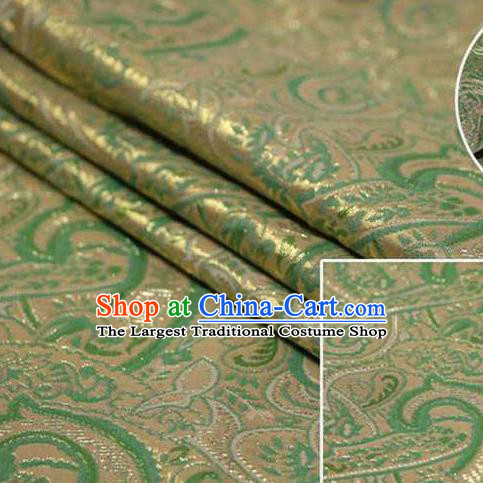 Chinese Classical Pattern Design Green Brocade Asian Traditional Hanfu Silk Fabric Tang Suit Fabric Material