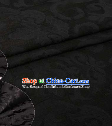 Chinese Classical Didymaotus Pattern Design Black Brocade Traditional Hanfu Silk Fabric Tang Suit Fabric Material