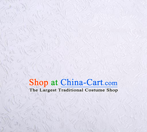 Chinese Classical Pattern Design White Brocade Asian Traditional Hanfu Silk Fabric Tang Suit Fabric Material