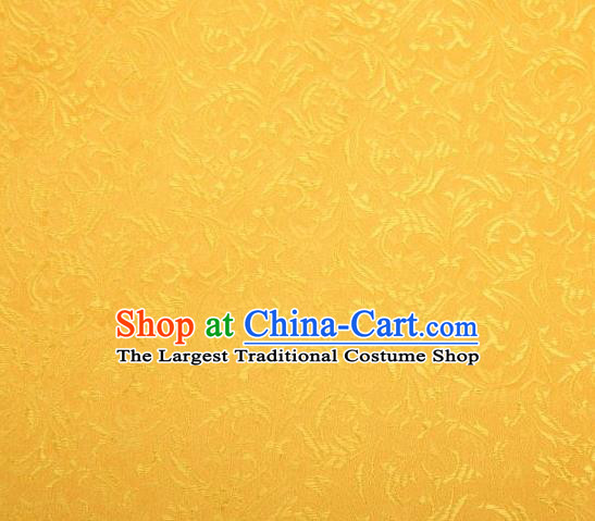 Chinese Classical Pattern Design Yellow Brocade Asian Traditional Hanfu Silk Fabric Tang Suit Fabric Material