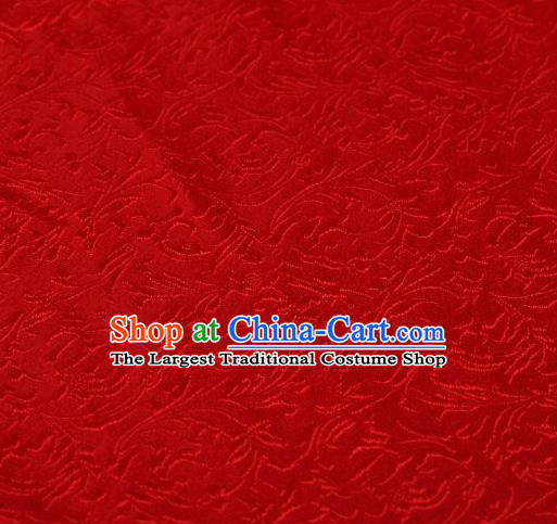 Chinese Classical Scroll Pattern Design Red Brocade Asian Traditional Hanfu Silk Fabric Tang Suit Fabric Material