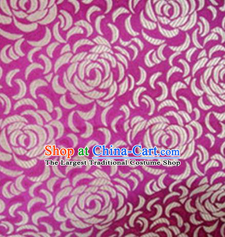 Chinese Classical Chrysanthemum Pattern Design Rosy Brocade Asian Traditional Hanfu Silk Fabric Tang Suit Fabric Material