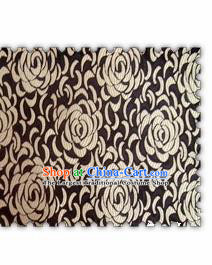 Chinese Classical Chrysanthemum Pattern Design Black Brocade Asian Traditional Hanfu Silk Fabric Tang Suit Fabric Material
