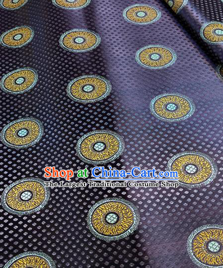 Chinese Classical Pattern Design Deep Purple Brocade Drapery Asian Traditional Cheongsam Silk Fabric Tang Suit Fabric Material