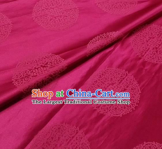 Traditional Chinese Classical Ribbon Cucurbit Pattern Design Fabric Rosy Brocade Tang Suit Satin Drapery Asian Silk Material