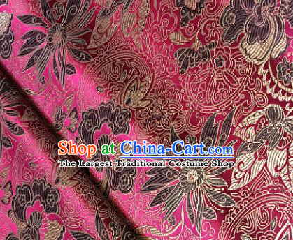 Rosy Brocade Traditional Chinese Classical Pattern Design Satin Drapery Asian Tang Suit Silk Fabric Material