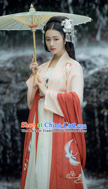 Traditional Chinese Ancient Tang Dynasty Court Princess Embroidered Historical Costume Complete Set for Women