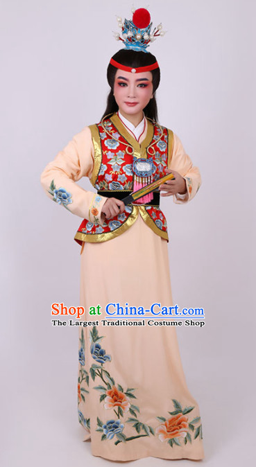 Chinese Traditional Beijing Opera Niche Scholar Orange Robe Ancient Nobility Childe Costume for Men