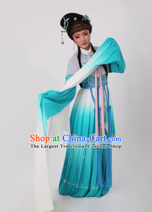 Chinese Traditional Opera Court Princess Green Dress Ancient Beijing Opera Diva Embroidered Costume for Women