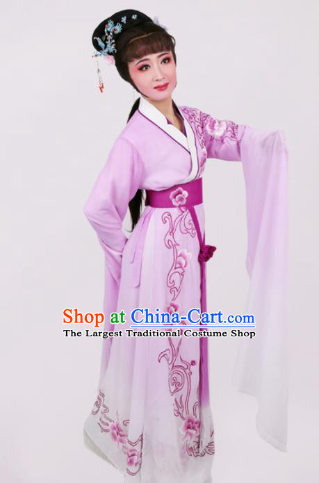 Chinese Traditional Opera Peri Princess Purple Dress Ancient Beijing Opera Diva Embroidered Costume for Women