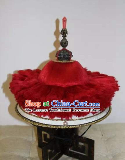 Chinese Ancient Drama Manchu Emperor Hat Traditional Qing Dynasty Minister Headwear for Men