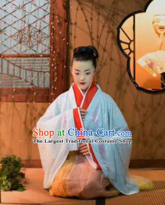 Chinese Ancient Three Kingdoms Period Wei Court Replica Costume Traditional Imperial Consort Hanfu Dress for Women