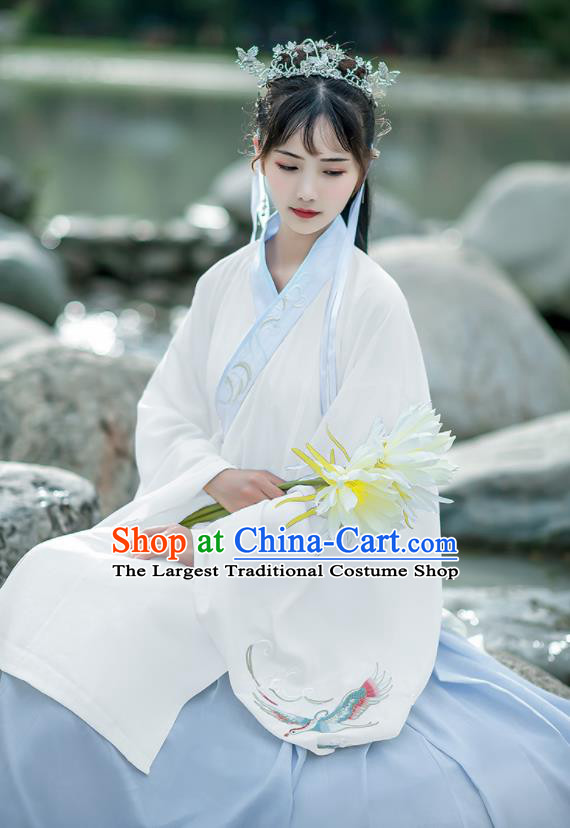 Chinese Traditional Hanfu Dress Ancient Ming Dynasty Court Lady Embroidered Historical Costume for Women
