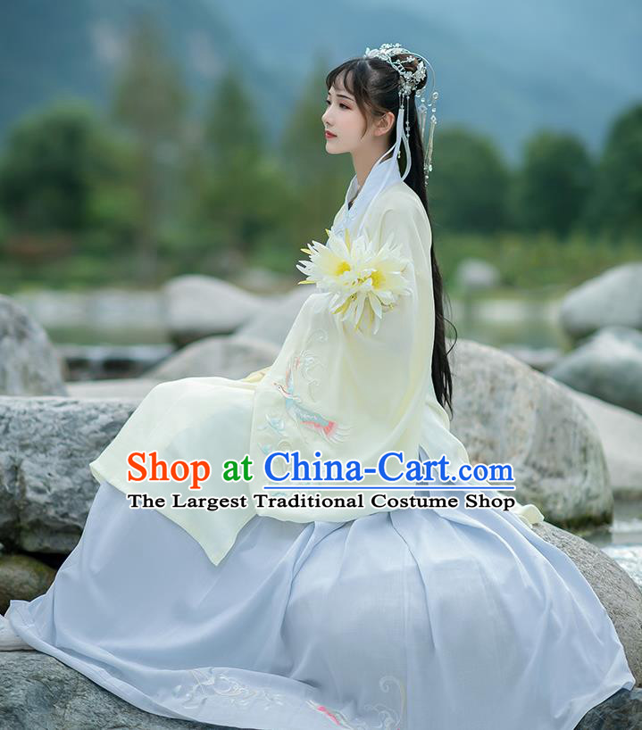 Chinese Traditional Hanfu Dress Ancient Ming Dynasty Court Lady Embroidered Historical Costume for Women