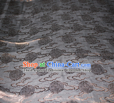 Chinese Traditional Cheongsam Classical Clouds Pattern Black Gambiered Guangdong Gauze Asian Satin Drapery Brocade Silk Fabric