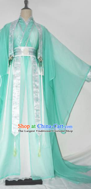 Customized Chinese Cosplay Swordsman Shen Qingqiu Green Costume Ancient Drama Childe Clothing for Men