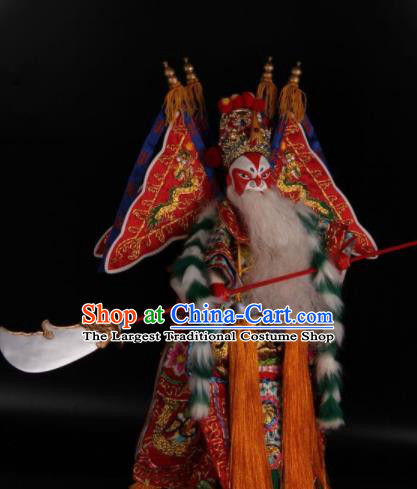 Traditional Chinese Handmade Red General Huang Gai Puppet Marionette Puppets String Puppet Wooden Image Arts Collectibles