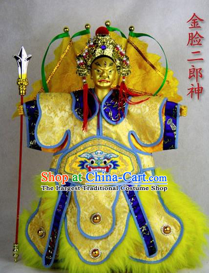 Chinese Traditional General God Erlang Marionette Puppets Handmade Puppet String Puppet Wooden Image Arts Collectibles