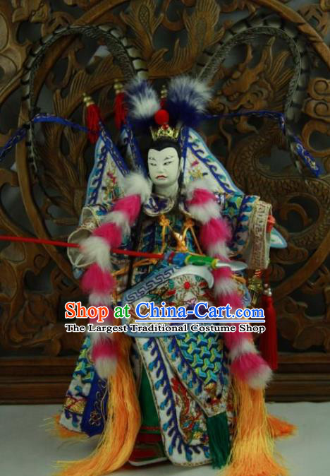 Chinese Traditional General Lv Bu Marionette Puppets Handmade Puppet String Puppet Wooden Image Arts Collectibles