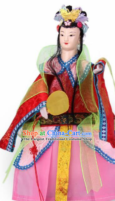 Traditional Chinese Red Beauty Marionette Puppets Handmade Puppet String Puppet Wooden Image Arts Collectibles