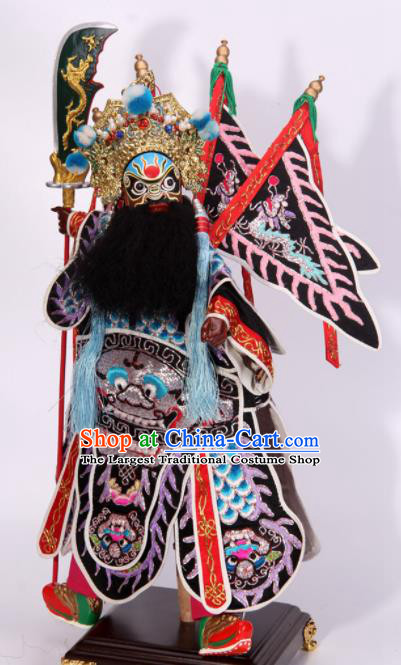 Traditional Chinese Black General Zhou Cang Marionette Puppets Handmade Puppet String Puppet Wooden Image Arts Collectibles