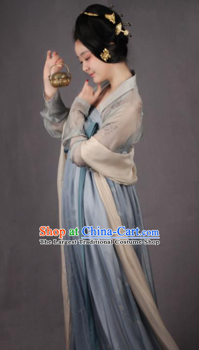Chinese Traditional Tang Dynasty Court Maid Hanfu Dress Ancient Palace Maidservants Replica Costumes for Women