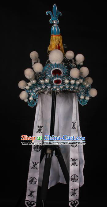 Traditional Chinese Shaoxing Opera Takefu Hat Ancient Soldier Helmet Headwear for Men