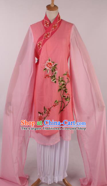 Chinese Traditional Shaoxing Opera Buddhist Nun Pink Dress Ancient Peking Opera Actress Costume for Women