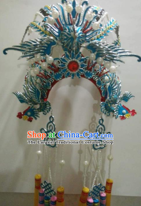 Traditional Chinese Shaoxing Opera Phoenix Coronet Hat Ancient Court Princess Headwear for Women