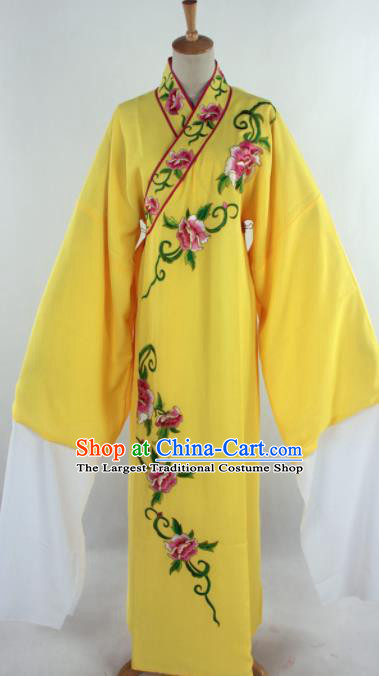 Traditional Chinese Shaoxing Opera Niche Embroidered Yellow Robe Ancient Nobility Childe Costume for Men