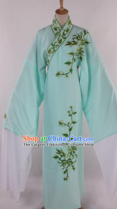Traditional Chinese Shaoxing Opera Niche Embroidered Chrysanthemum Blue Robe Ancient Scholar Nobility Childe Costume for Men