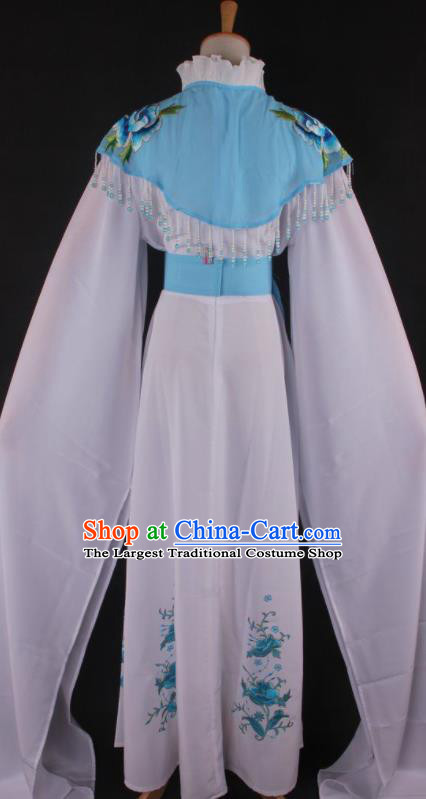 Professional Chinese Beijing Opera Princess Blue Dress Ancient Traditional Peking Opera Diva Costume for Women