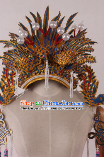 Traditional Chinese Shaoxing Opera Diva Phoenix Coronet Ancient Imperial Consort Hat Headwear for Women