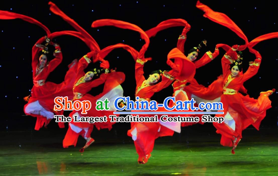Traditional Chinese Classical Dance Luo Shen Yan Zixi Costume Stage Show Beautiful Dance Water Sleeve Dress for Women