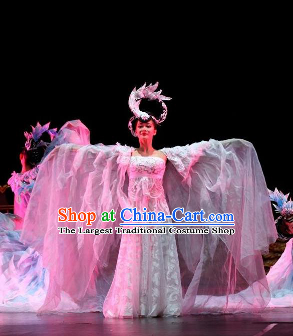 Traditional Chinese Classical Dance Ni Shang Yu Yi Wu Costume Stage Show Court Beautiful Dance Dress for Women