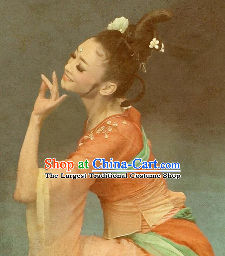 Chinese Beautiful Dance Xi Shang Mei Shao Costume Traditional Umbrella Dance Classical Dance Competition Dress for Women