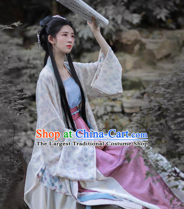 Traditional Chinese Song Dynasty Court Princess Historical Costume Ancient Palace Lady Hanfu Dress for Women