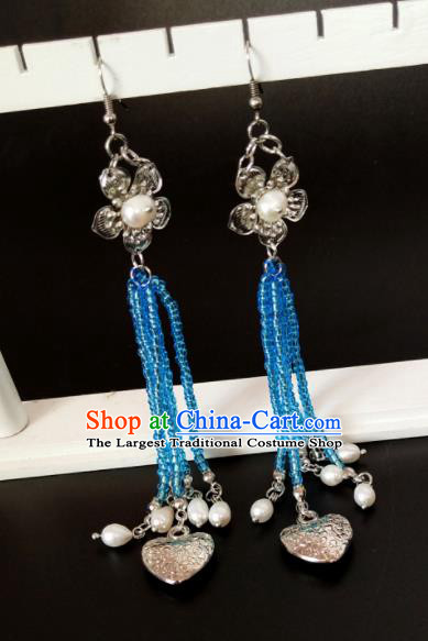 Chinese Ancient Hanfu Tassel Earrings Traditional Handmade Ear Accessories for Women