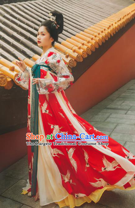 Traditional Chinese Tang Dynasty Court Maid Hanfu Dress Ancient Imperial Consort Replica Costumes for Women