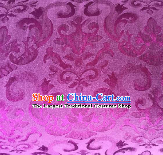 Chinese Traditional Pattern Design Purple Satin Hanfu Brocade Fabric Asian Silk Material