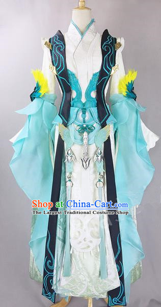 Chinese Ancient Cosplay Heroine Princess White Dress Traditional Hanfu Female Swordsman Costume for Women