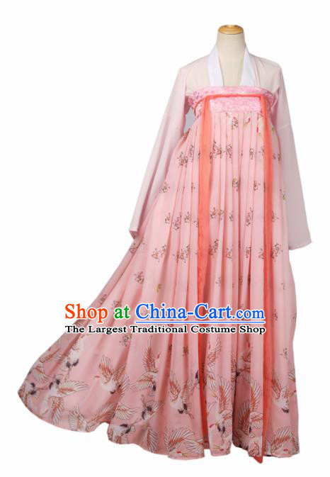 Chinese Ancient Cosplay Game Fairy Pink Dress Traditional Hanfu Princess Swordsman Costume for Women