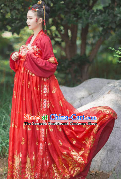 Chinese Ancient Cosplay Game Fairy Princess Wedding Red Dress Traditional Hanfu Imperial Consort Costume for Women