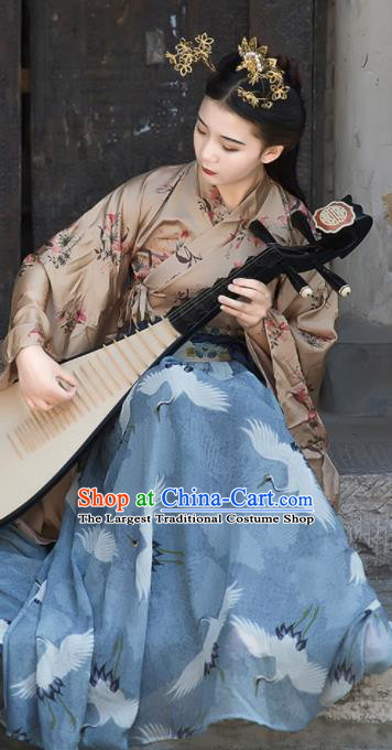 Chinese Traditional Jin Dynasty Imperial Consort Replica Costumes Ancient Palace Princess Hanfu Dress for Women
