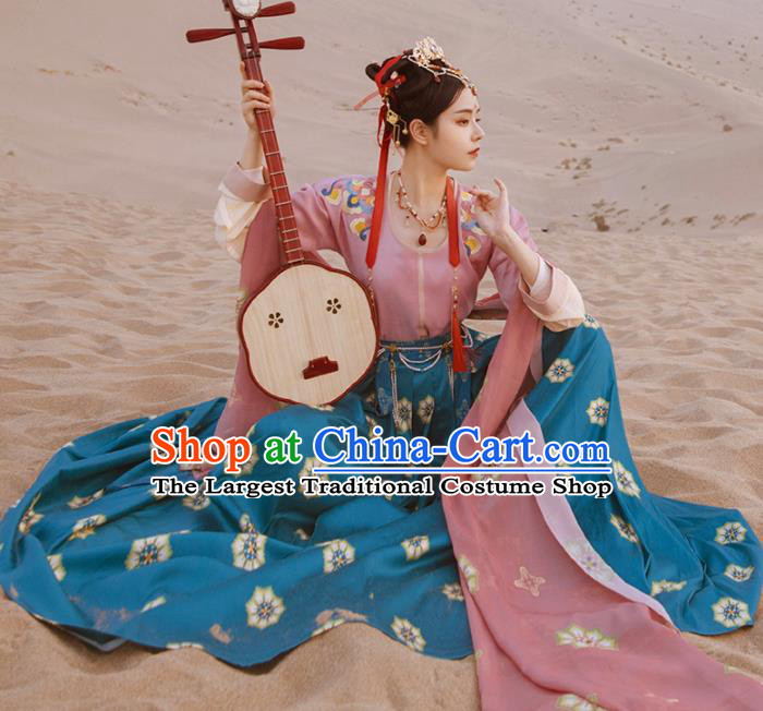 Chinese Ancient Palace Dancer Hanfu Dress Traditional Tang Dynasty Court Princess Costumes Complete Set for Women
