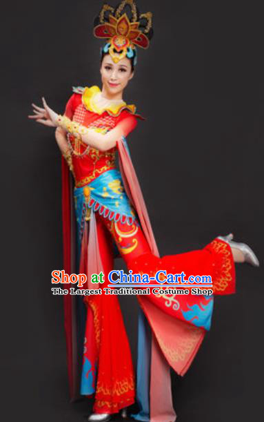 Chinese Spring Festival Gala Dunhuang Flying Apsaras Dance Red Dress Traditional Classical Dance Costume for Women