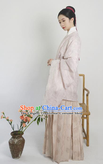 Traditional Chinese Ming Dynasty Embroidered Hanfu Clothing Ancient Nobility Lady Replica Costumes for Women