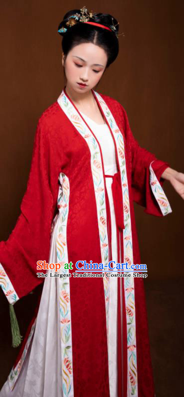 Traditional Chinese Song Dynasty Aristocratic Lady Embroidered Hanfu Dress Ancient Drama Dowager Replica Costumes for Women