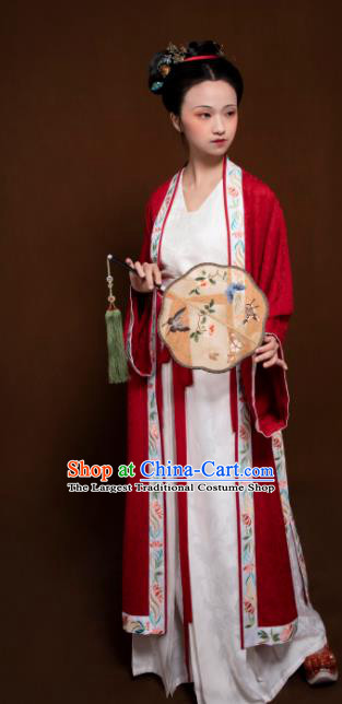 Traditional Chinese Song Dynasty Aristocratic Lady Embroidered Hanfu Dress Ancient Drama Dowager Replica Costumes for Women
