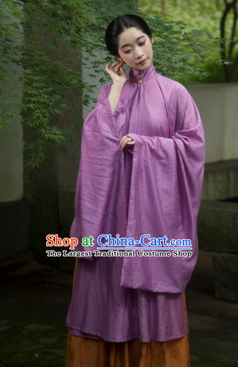 Traditional Chinese Ming Dynasty Palace Lady Purple Long Gown Ancient Drama Princess Replica Costumes for Women